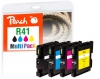 Peach kombinuotas paketas, suderinamas su  Ricoh GC41, 405761, 405762, 405763, 405764